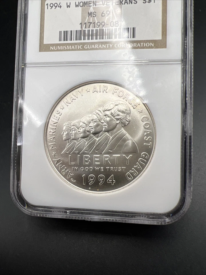 1994 W Womens Veterans Commemorative Silver Dollar Coin NGC MS69 Gem BU UNC #087 - Image 2 of 4