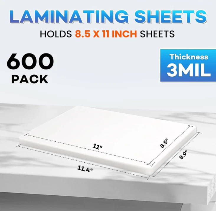600 фондов para laminación térmica 8,5x11 дюймов, 3 мил, tamaño carta claras, Nuevo - Изображение 2 из 4