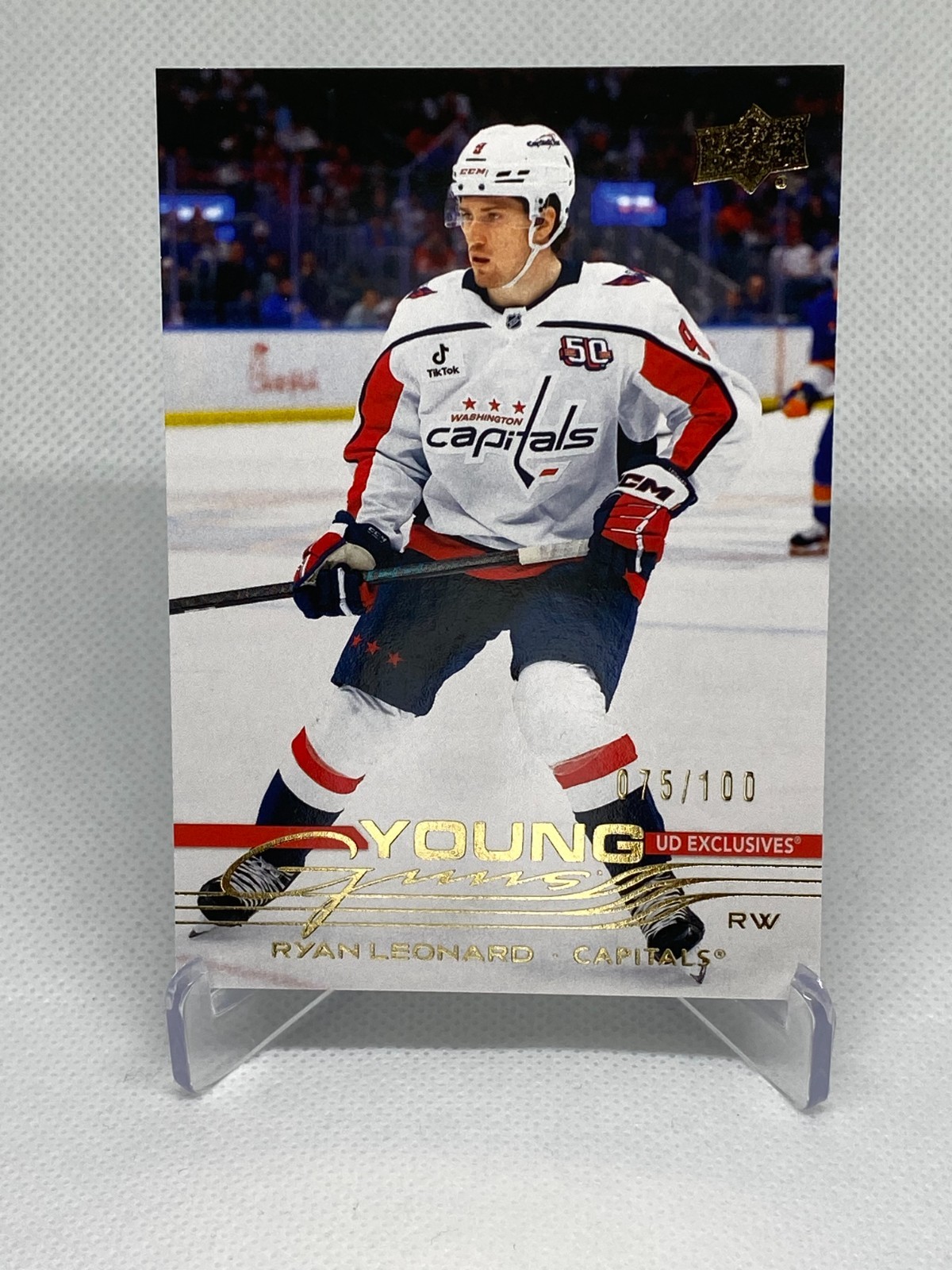2025 UPPER DECK #238 RYAN LEONARD YOUNG GUNS ROOKIE EXCLUSIVES RC /100