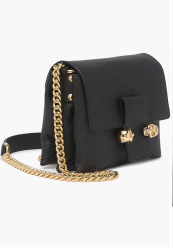 Alexander McQueen Crossbody Purse Twin Skull Chain Leather Bag Small Authentic - Picture 14 of 16