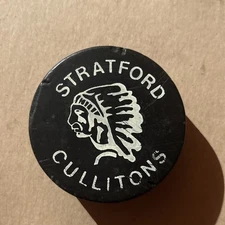 STRATFORD CULLITONS OHA Era VINTAGE   HOCKEY 🏒 PUCK  VICEROY MFG. Made In🇨🇦