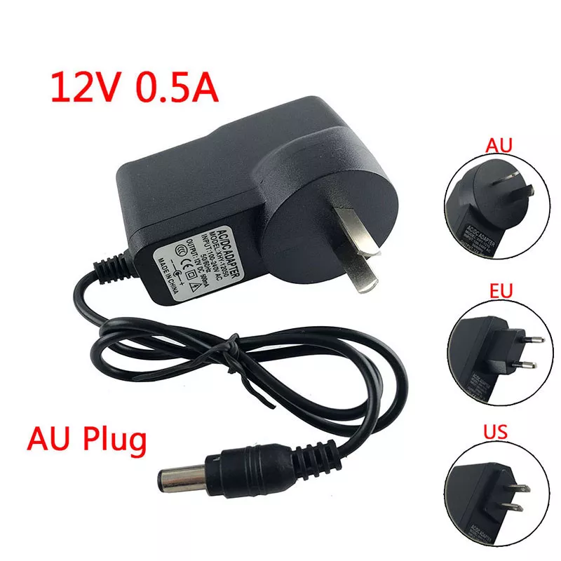 Input 100~240V AC 50/60Hz UK EU Us Plug DC 12V 0.5A 1A Universal