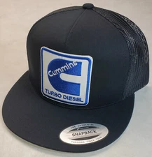 CUMMINS TURBO DIESEL Patch Trucker Hat /YP Classic 6006 / 5 Panel Snapback Black