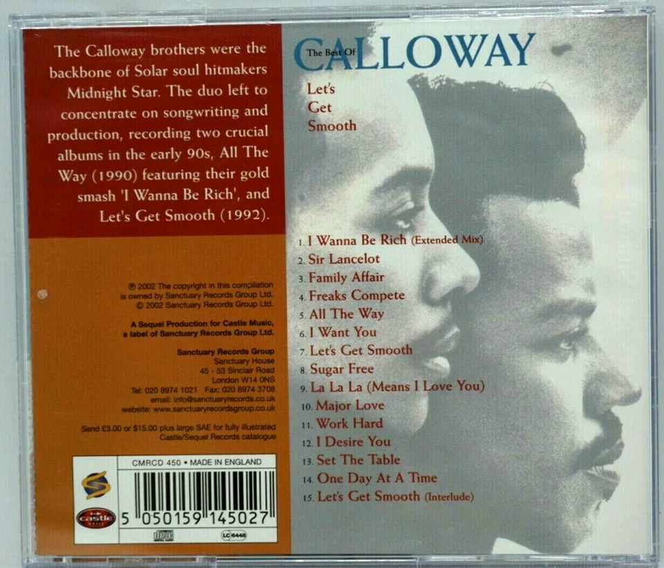 Calloway : Let's Get Smooth (The Best Of) CD Album - I Wanna Be Rich - RARE - Image 2 of 3