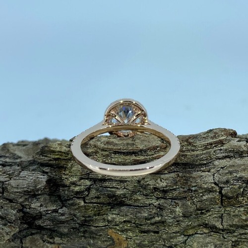 2.80CT IGI Round E-VS1 Lab Grown Diamond Halo Engagement Ring 14K Rose Gold - Picture 4 of 8