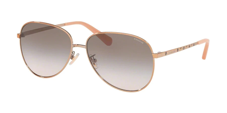 Coach HC7094 93313B Rose Gold Aviator Gray Gradient Lens  display picture 2