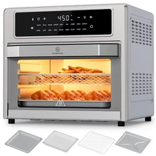 Kitchen Elite Air Fryer Toaster Oven Combo, 26.4 Qt ,18-in-1, Stainless Steel