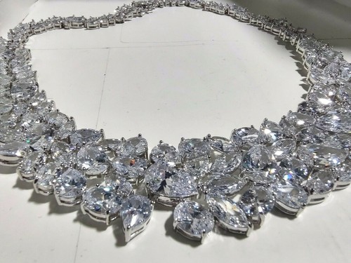 CZ Winston Inspired Platinum Plated 