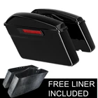 Vivid Black Hard Saddle Bags w/ Black Latch Fit For Harley Touring Models 14-24