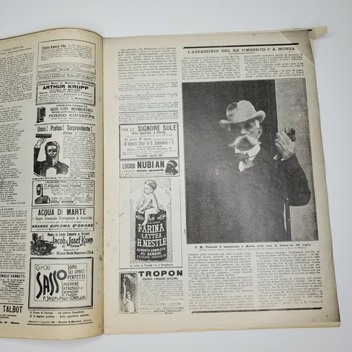 Domenica Del Corriere Sunday Courier Italian Newspaper 1900 Anarchist Assassin - Picture 2 of 4