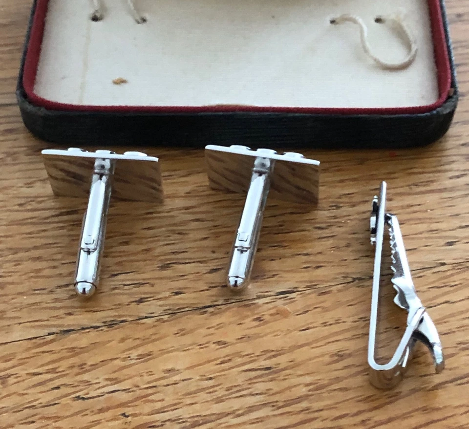 袖扣 领带夹 盾牌 第五大道 带盒 复古 原版 雕刻 第 5 大道 — 第 3/4 张图片