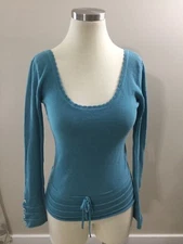 Marc Jacobs Teal Blue Scoop Neck Angora Sweater XS Beautiful!