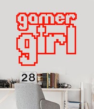 Vinyl Wall Decal Words Logo Gamer Girl Video Game Stickers 2125ig