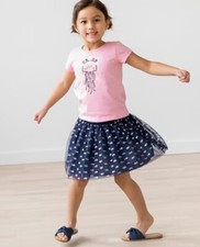 New Hanna Andersson Starry Skirt Soft Tulle Navy Silver sz 140 9 10