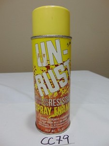 VINTAGE SPRAY CAN PAINT NEW YORK BRONZE UN-RUST NYBCO LIGHT YELLOW ENAMEL