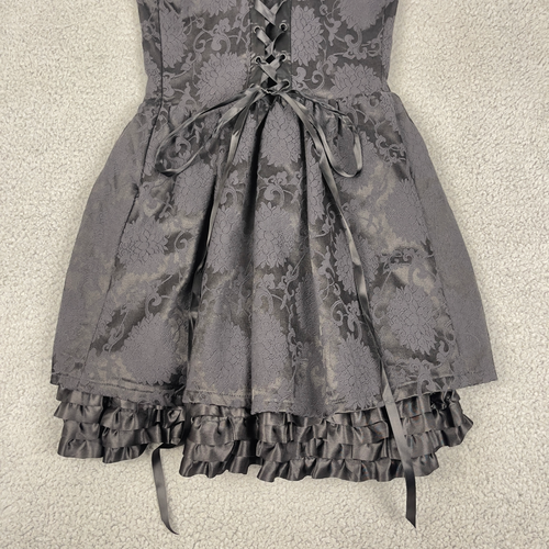 Living Dead Souls Dress Womens M Black Corset Top Gothcore Punk Lolita Grunge - Picture 11 of 15