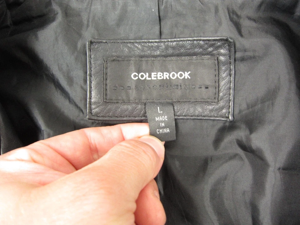 Chaqueta de cuero Colebrook vintage para mujer grande negra cremallera completa cinturón Moto años 90 Y2K Foto 3 de 4