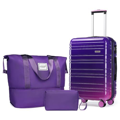 Luggage Sets 3 Piece, Hardside 20 3 Piece Set (20/DB/TB) Midnight Berry 20in