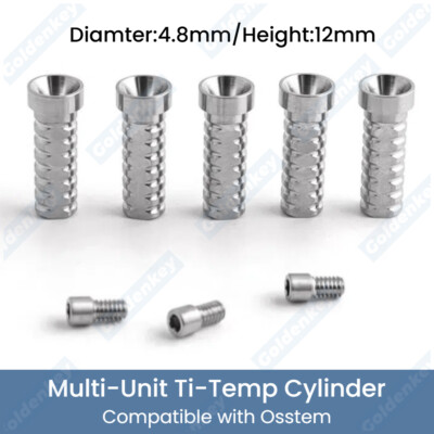 Titanium Sleeve Temporary Cylinder Ti MU Multi Unit 4.8mm Abutment Fit Oss