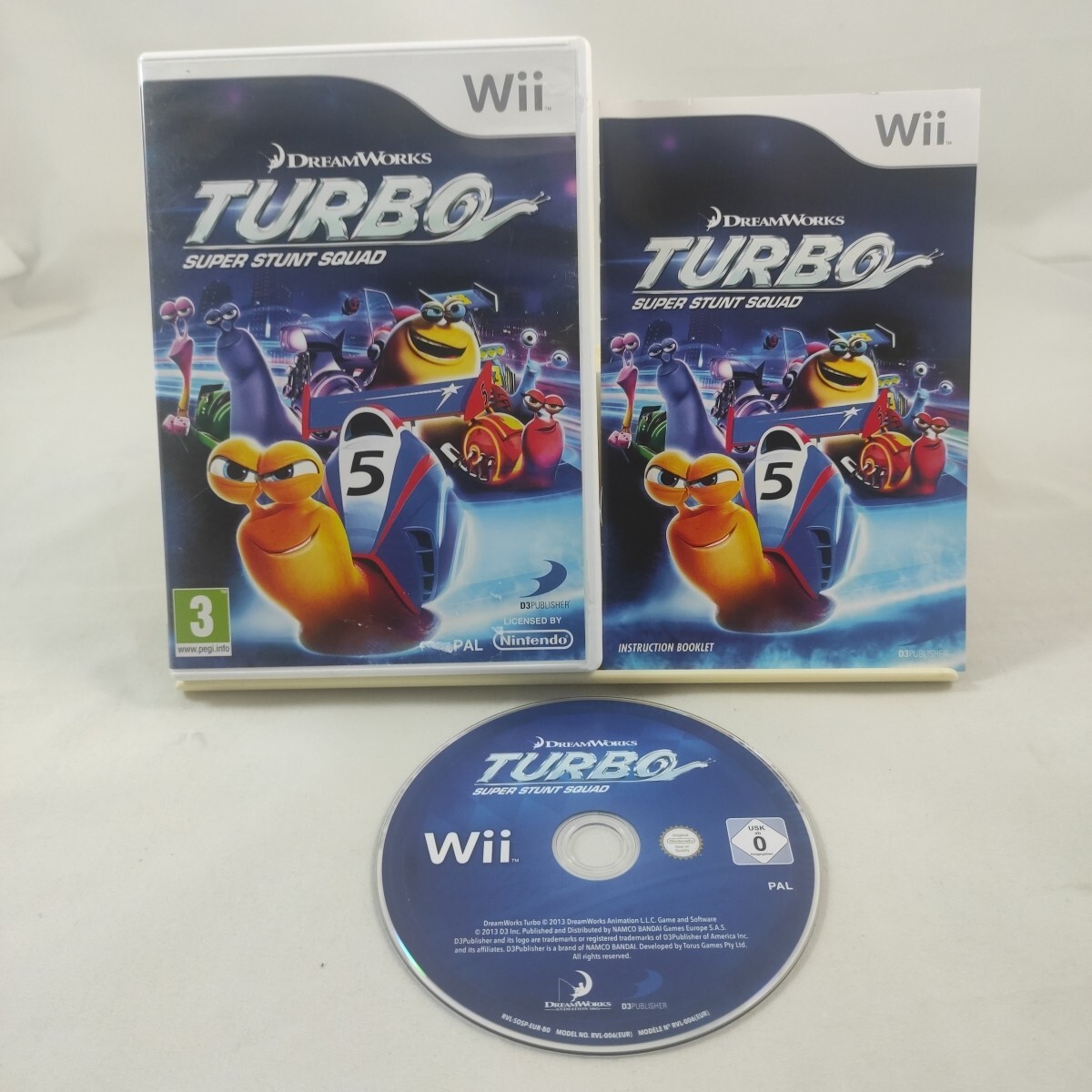 DREAMWORKS TURBO SUPER SQUAD Nintendo Wii game with manual