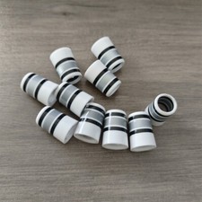 10Pcs Tip .370 White/Black/Grey Stripe Golf Ferrules Cap Iron Shaft Ferrules