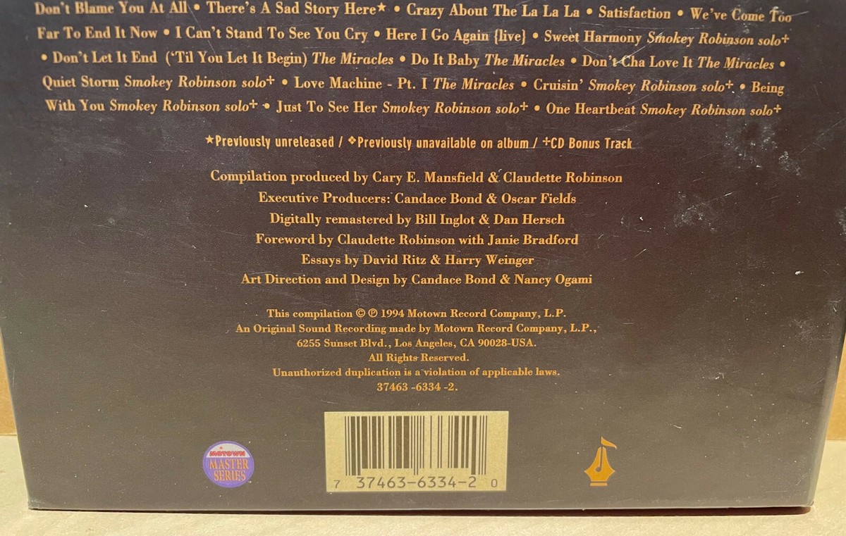 MOTOWN 4-CD Box 37463-6334-2: Smokey Robinson and The Miracles