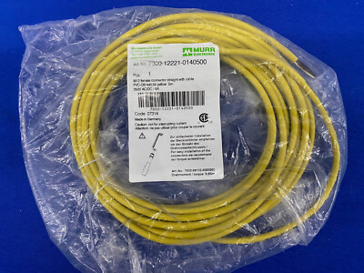 MURR ELEKTRONIK 7000-12221-0140500 M12 FEMALE CONNECTOR STRAIGHT WITH CABLE PVC
