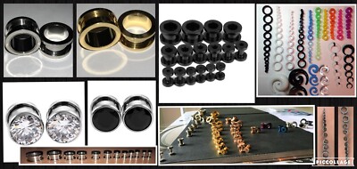 Kit Dilatatori Orecchio In Acrilico - 8 Paia, 6-20 Mm, Nero E Bianco, Per Piercing - Foto 2