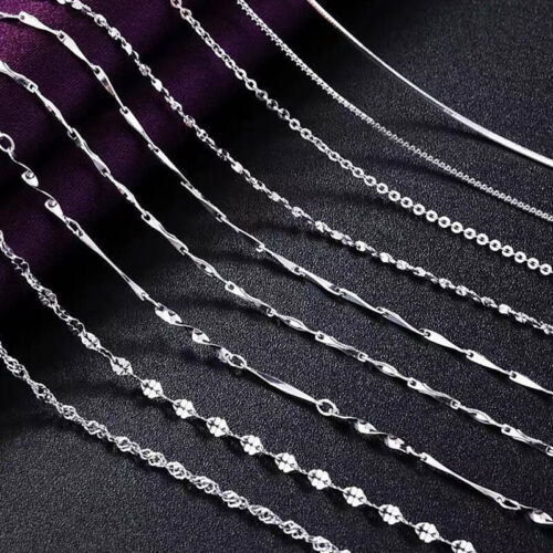 Wholesale Real 925 Sterling Silver Necklace Chains For Pendants Jewelry 16"-24" - Picture 3 of 14