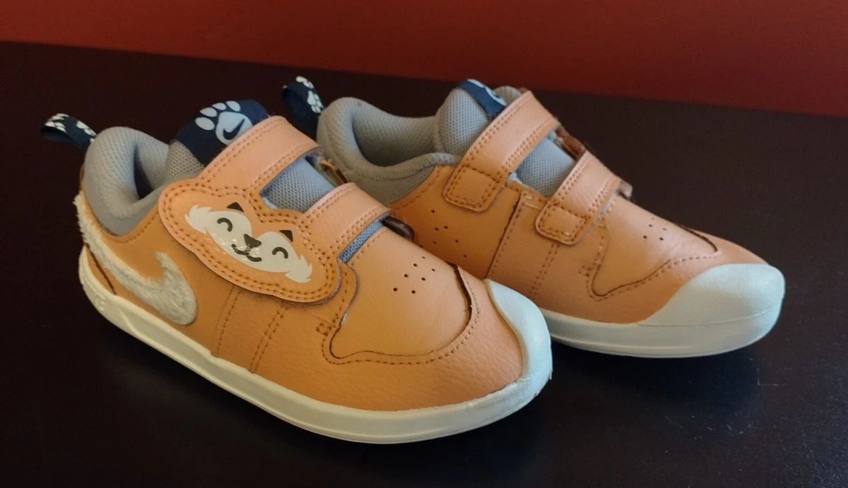 Nike Pico Lil Toddler Kids Size 9 Orange White Leather Wolf Unisex EUC