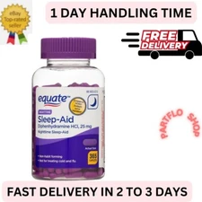 Equate Diphenhydramine HCI Nighttime Sleep Aid Caplets, 25 mg, 365 Count