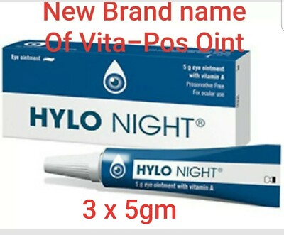 3 x 5 g Hylo Night (früher bekannt als VitA-POS) Augensalbe ohne Konservierungsstoffe