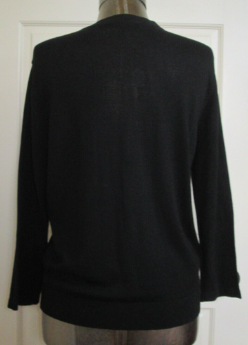 NWT August Silk Black Button Up Sweater Womens Size XL Chest 40 Beaded 28044 - Picture 4 of 7
