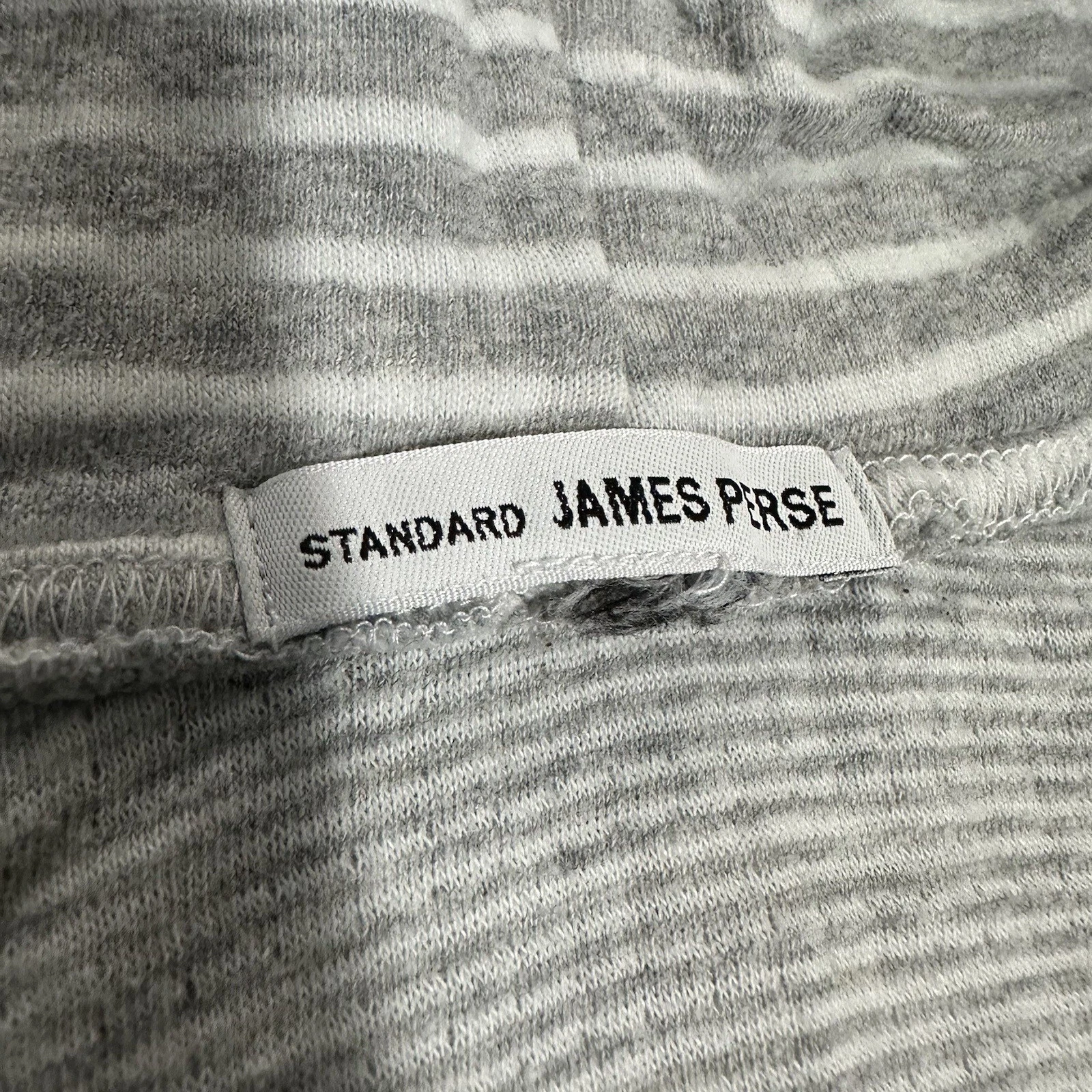 standard-james-perse pullover stripe pocket hoodie