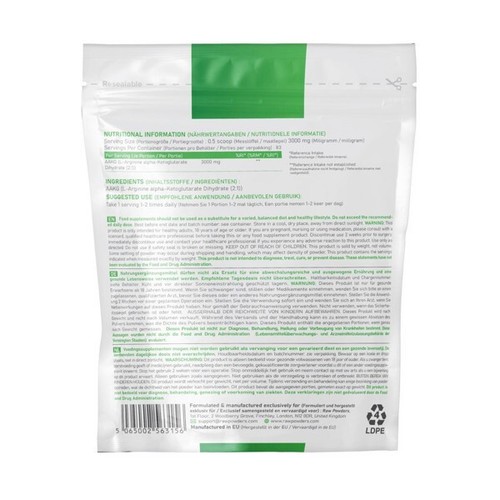 RAW POWDERS L-Arginina Alfa-Cetoglutarato 250g Suplemento De Salud Sexual - Imagen 20 de 24