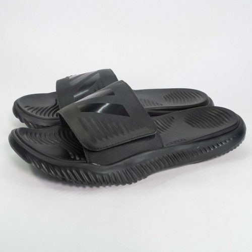 Adidas Alphabounce Slides Men's 12 Black Adjustable Slip On Sandals B41720