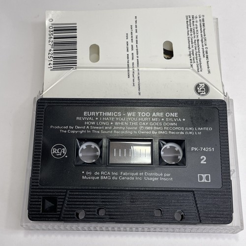 Eurythmics, We Too Are One (Audio Cassette Tape, 1989) Canada Import, Black Cart - Picture 7 of 9
