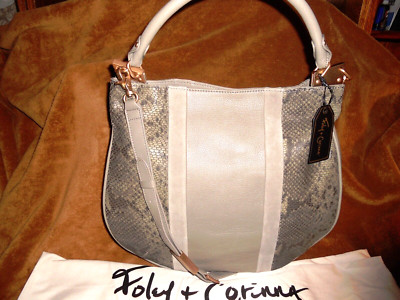 Foley + Corinna Dione Cerberus Safari Snake & Suede Leather Hobo NWT MSRP $398 