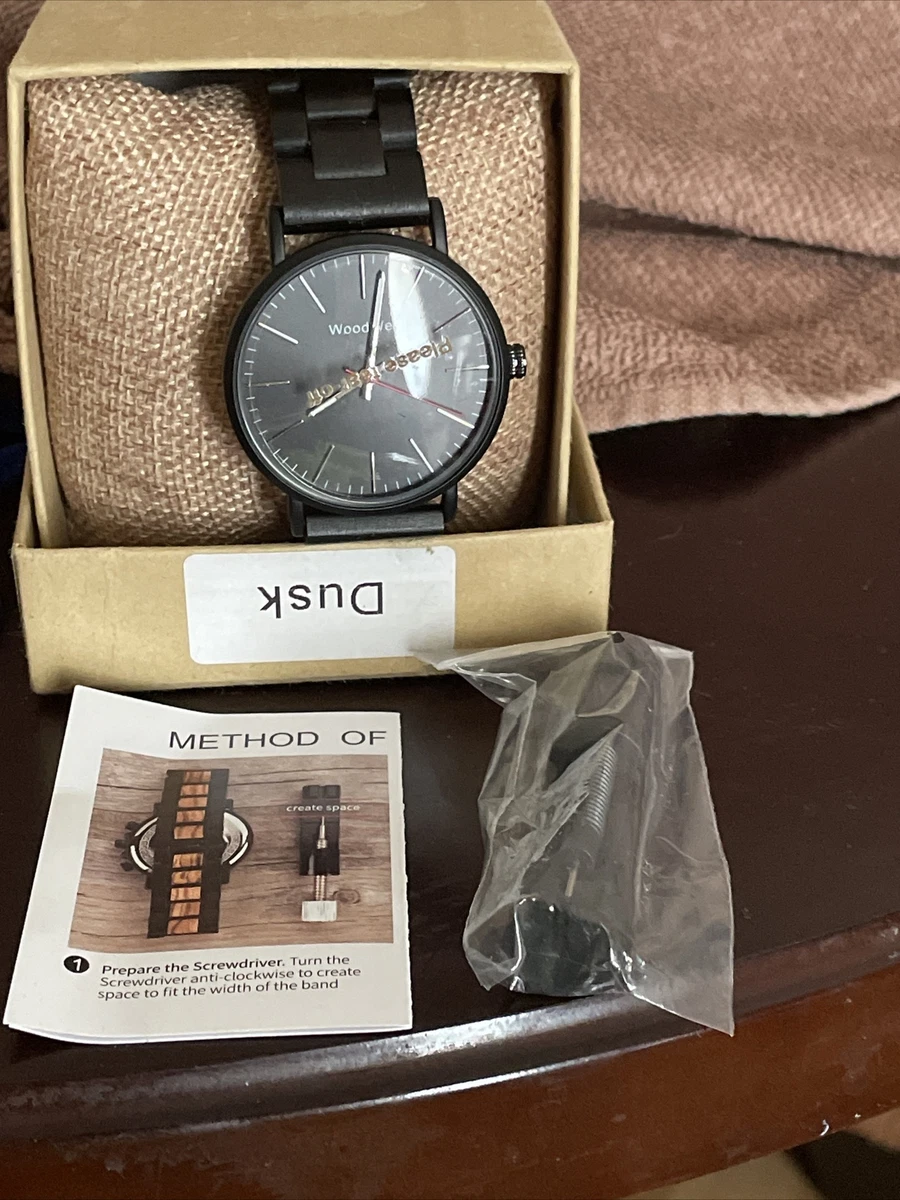 Woodwelt Men s 40mm Watch. Dusk Black. Brand New In Box New Battery Wooden Watch