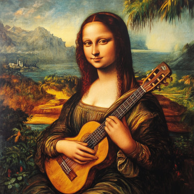 Wandtattoo Aufkleber Mona Lisa Rockstar Wandaufkleber 18X18 cm Groß