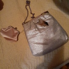 Vintage Silver Evening Purse With Attached Coin Purse New Without Tags