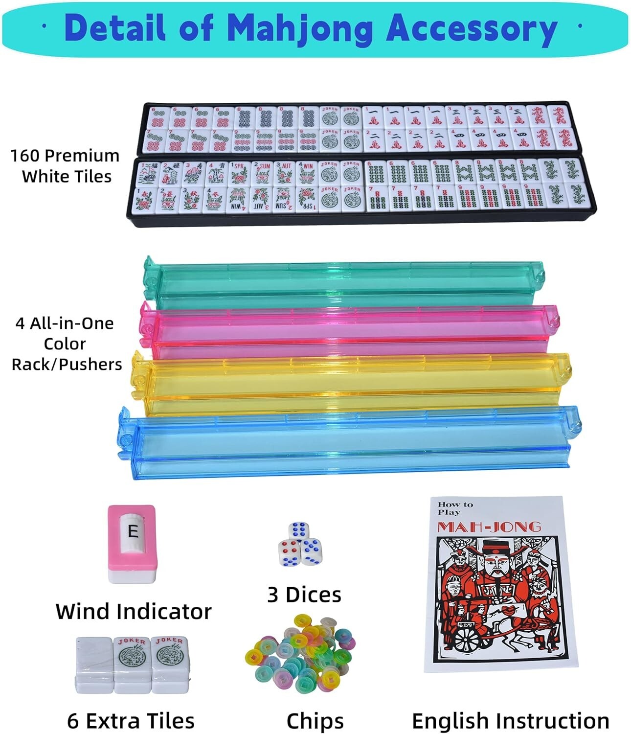 YMI Complete American Mini-Mahjong Mahjongg Mah Jongg 166 Tiles Set