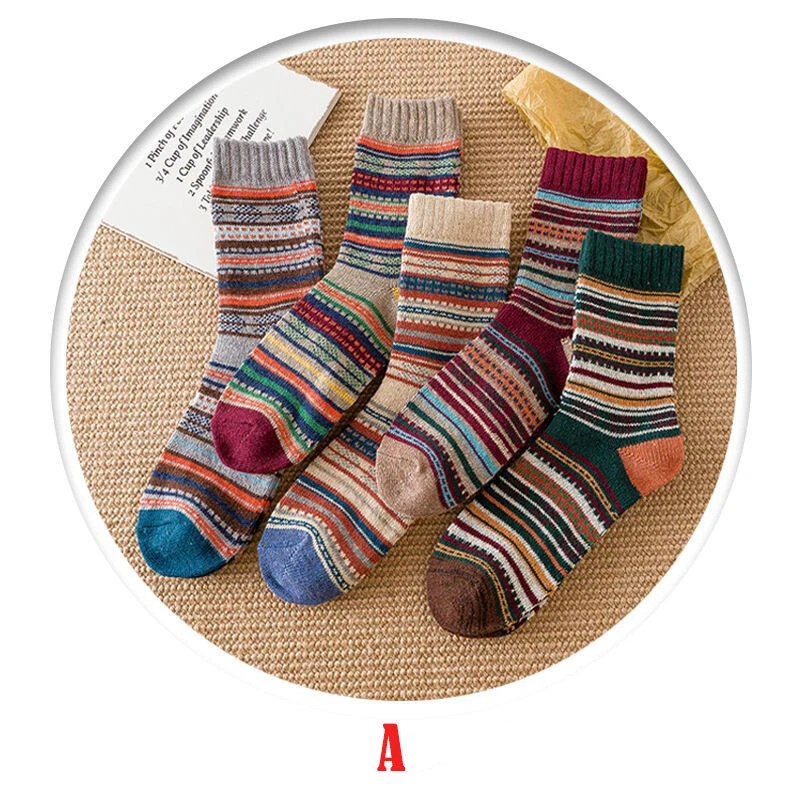 5 pares de calcetines deportivos informales gruesos suaves cálidos de mezcla de lana para hombre bota 7-11 Foto 4 de 4