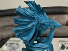 Large Teal Blue Siamese Japanese Fighter Fighting Marine Fish Aquatic Ornament