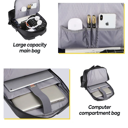 Mochila para hombre antirrobo bolsa escolar de viaje 15,6" bolsa para portátil mochila puerto USB - Foto 6 de 16