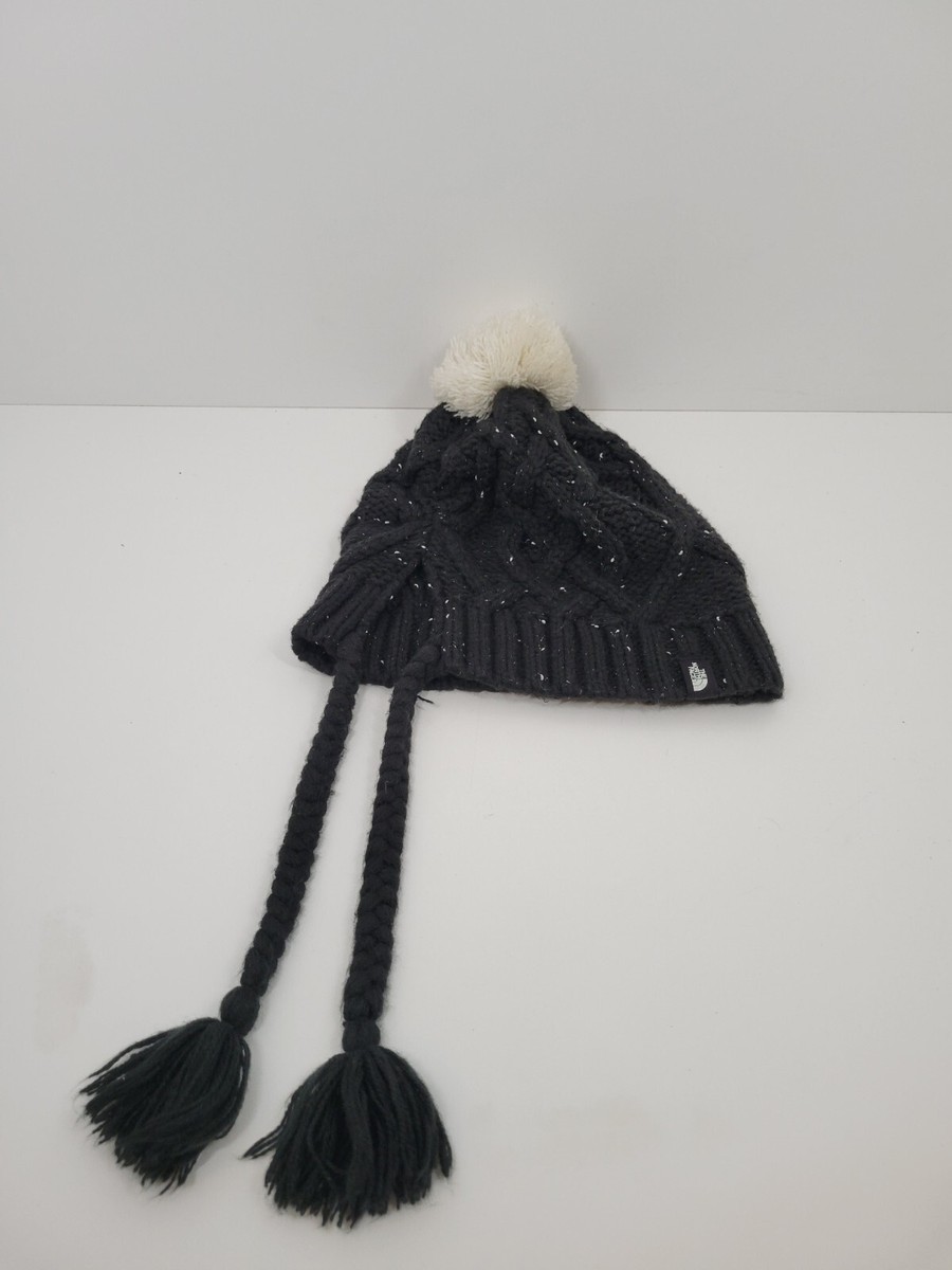 The North Face Black Cable-Knit Ponytail Beanie Hat w  display picture 1