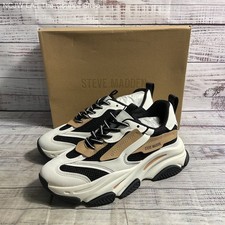 NOB Steve Madden Possession White/Black/Tan Chunky Sneaker Women's Size 9