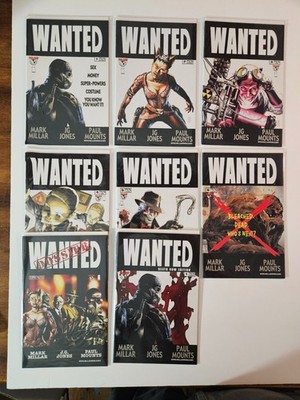 WANTED 1-6 plus Dossier and Death Row #1 2004 Top Cow Millar Bleached Variant NM