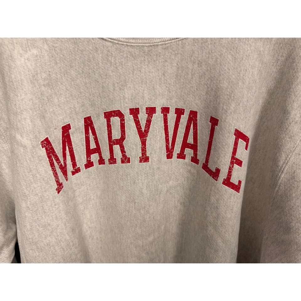 Sudadera Pullover Años 90 Instituto Maryvale Reino Unido Inglaterra Talla Grande Tejido Inverso Foto 3 de 4