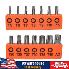 14*Torx Hex Bit Set Security Tamper Proof Torx Star Resistant S2 Steel T5-T40